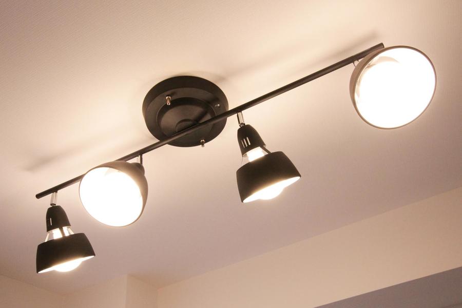 天井照明はシーリングライトスポットタイプを採用