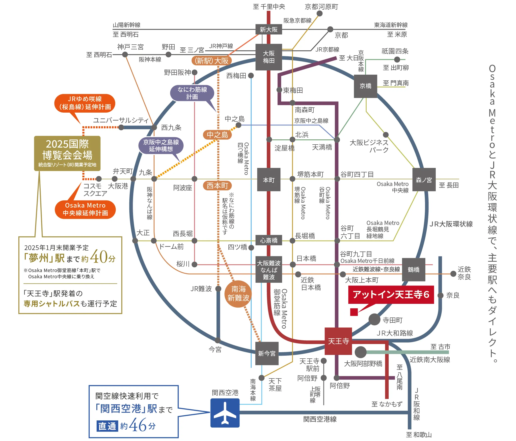 天王寺周辺アクセスMAP