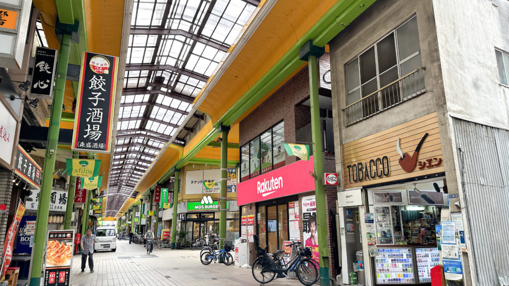 大森銀座商店街内のアーケードの様子
