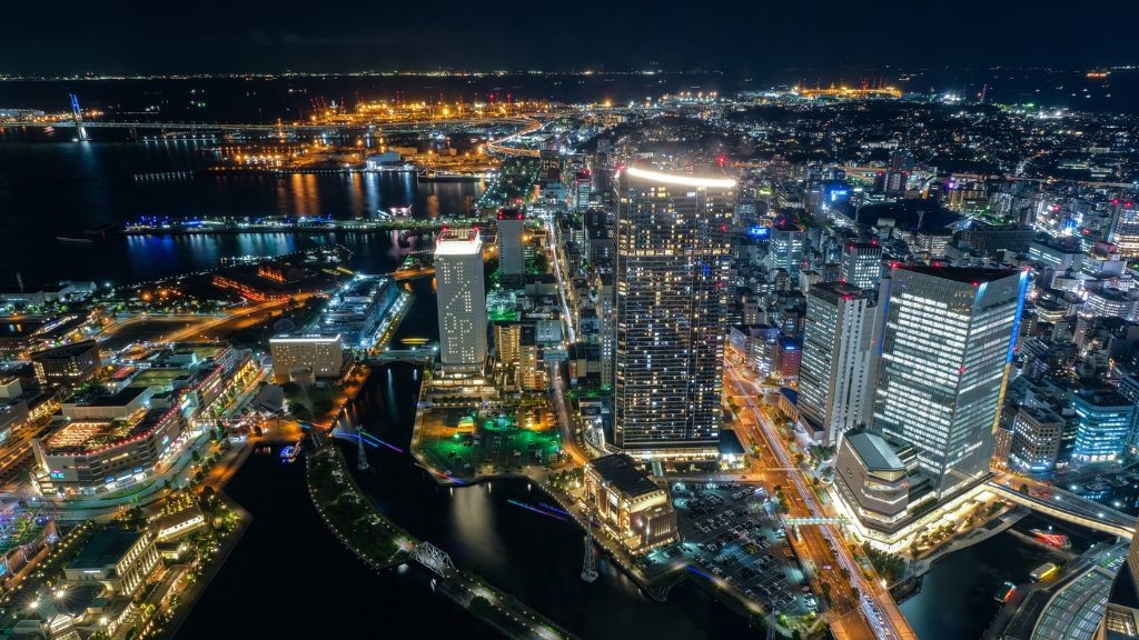 横浜ランドマークタワーから見える夜景