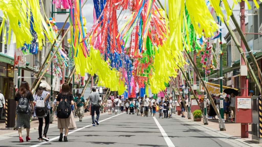 鮎鮨街道での七夕祭りの様子