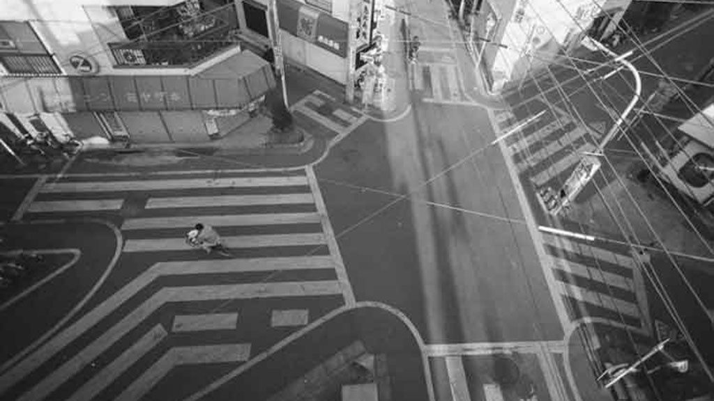 七辻交差点　上空からの景観