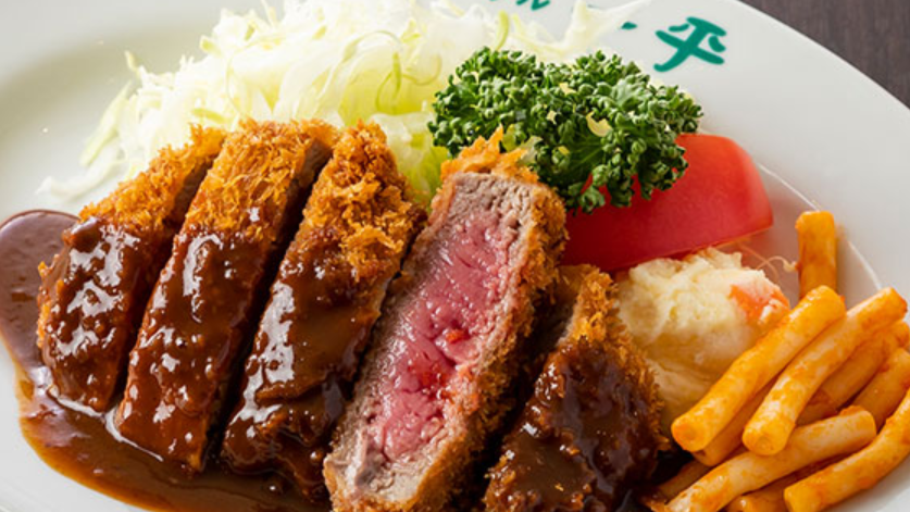 グリル一平の人気メニュー「ヘレビーフカツレツ」